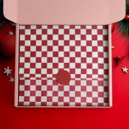 Red and White Retro Check Holiday Tissuepapier