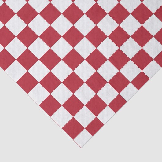 Red and White Retro Check Holiday Tissuepapier (Detail)