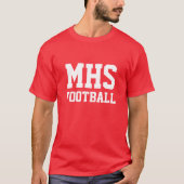 Red and White School Spirit Custom Football Team T-shirt (Voorkant)