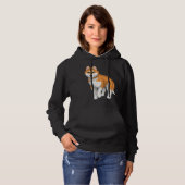 Red and White Siberian Husky Dog with Blue Eyes Hoodie (Voorkant volledig)