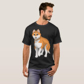 Red and White Siberian Husky Dog with Blue Eyes T-shirt (Voorkant volledig)