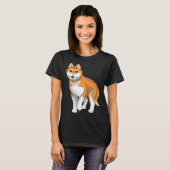 Red and White Siberian Husky Dog with Blue Eyes T-shirt (Voorkant volledig)