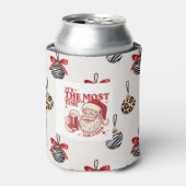 Red and white snowflakes blikjeskoeler (Blikje Voorkant)