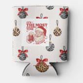 Red and white snowflakes blikjeskoeler (Voorkant)