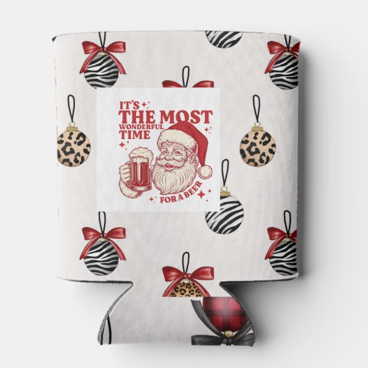 Red and white snowflakes blikjeskoeler (Achterkant)