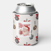 Red and white snowflakes blikjeskoeler (Blikje Achterkant)