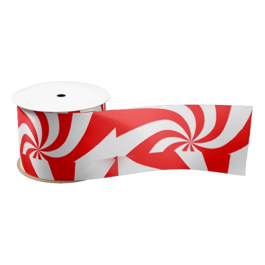 red and white spiral print satijnen lint (Spoel)