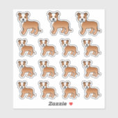 Red and White Staffordshire Bull Terrier Dogs Sticker (Vel)