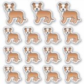 Red and White Staffordshire Bull Terrier Dogs Sticker (Voorkant)