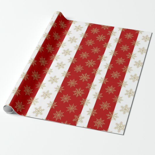 Red And White Striped Holiday Cadeaupapier (Uitgerold)