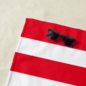  Red And White Striped Name Cabana Stripe  Strandlaken (In situ)