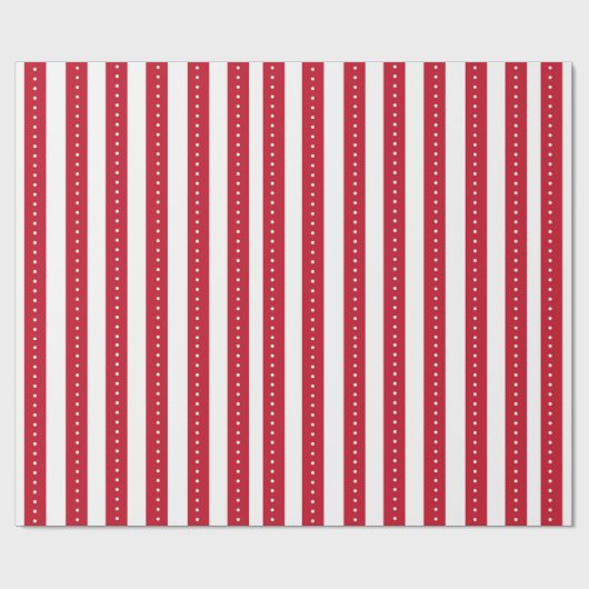 Red and White Striped Wrapping Paper Cadeaupapier (Vlak)