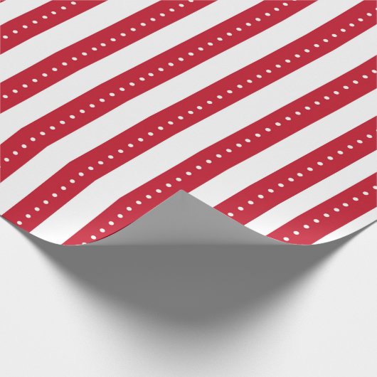 Red and White Striped Wrapping Paper Cadeaupapier (Hoek)