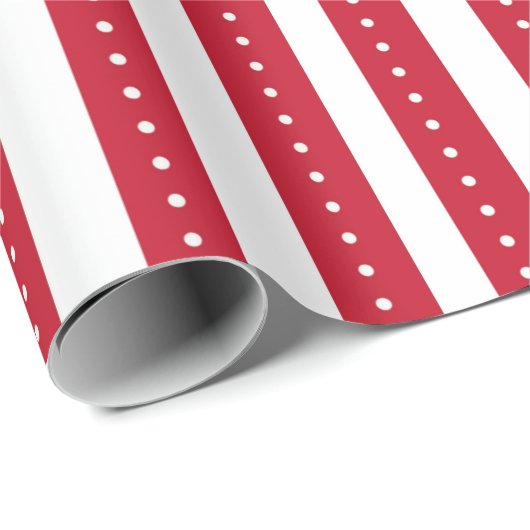 Red and White Striped Wrapping Paper Cadeaupapier (Rol Hoek)