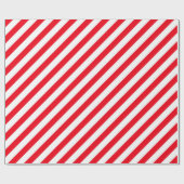 Red and White Stripped Candy Cane Wrapping Paper Cadeaupapier (Vlak)