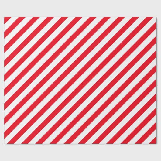 Red and White Stripped Candy Cane Wrapping Paper Cadeaupapier (Vlak)