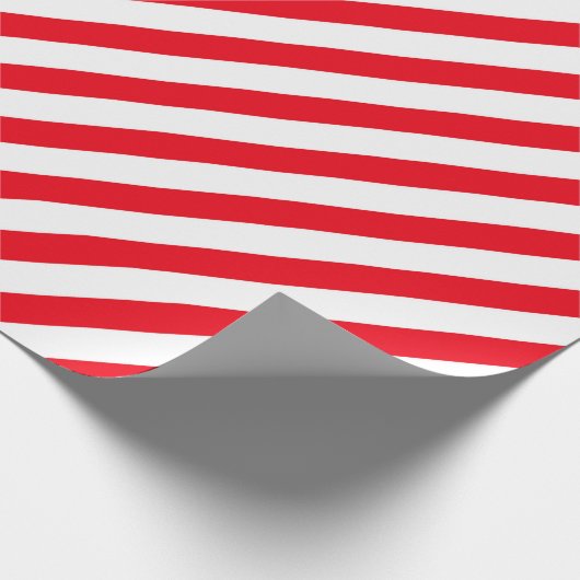 Red and White Stripped Candy Cane Wrapping Paper Cadeaupapier (Hoek)