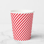 Red and White Stripped Party Paper Cups Papieren Bekers (Achterkant)