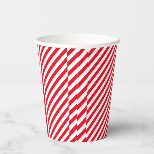 Red and White Stripped Party Paper Cups Papieren Bekers (Rechts)