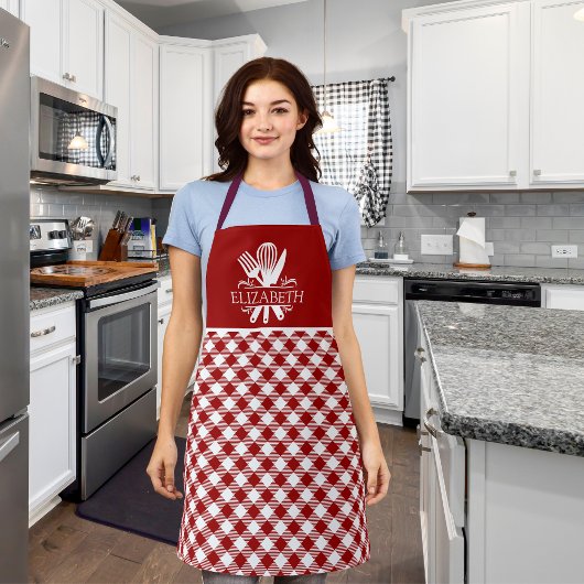 Red and White Tartan Plaid Christmas Pattern Schort