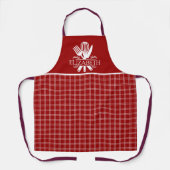 Red and White Tartan Plaid Pattern Schort (Voorkant)