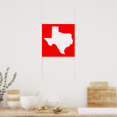 Red and White Texas Poster (Keuken)