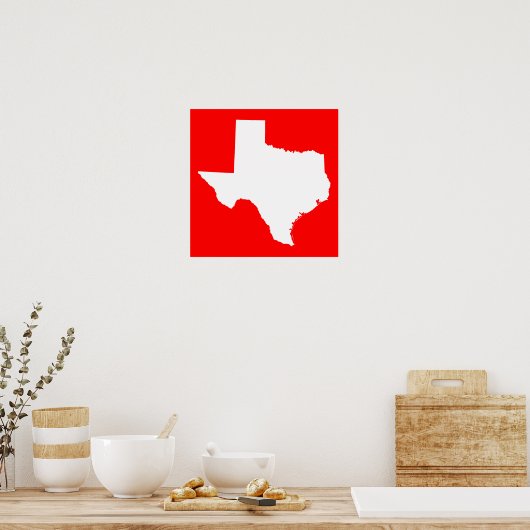 Red and White Texas Poster (Keuken)