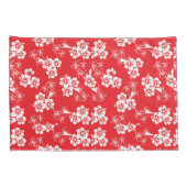 Red And White Tropics Kussensloop (Achterkant-Rechts)