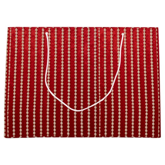 Red and White Velvet-Look Groot Cadeauzakje (Voorkant)