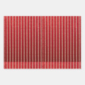 Red and White Velvet-Look Inpakpapier Vel (Voorkant 3)