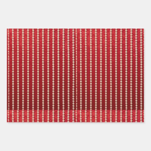 Red and White Velvet-Look Inpakpapier Vel (Voorkant 3)