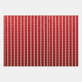 Red and White Velvet-Look Inpakpapier Vel