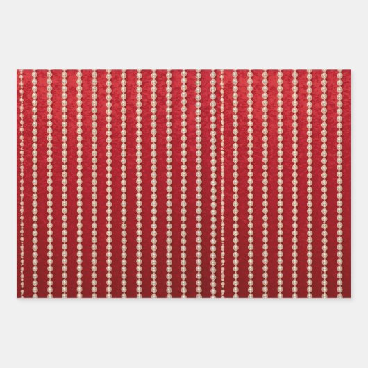 Red and White Velvet-Look Inpakpapier Vel (Voorkant)