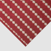 Red and White Velvet-Look Pearl Tissuepapier (Detail)