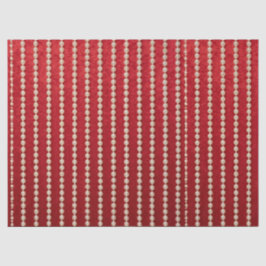 Red and White Velvet-Look Pearl Tissuepapier