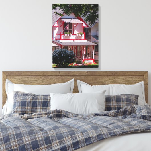 Red and White Victoriaans - Martha's wijntuin Canvas Afdruk (Insitu (Slaapkamer))