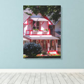 Red and White Victoriaans - Martha's wijntuin Canvas Afdruk (Insitu (Houten vloer))