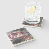 Red and White Victoriaans - Martha's wijntuin Stenen Onderzetter (Zijkant)