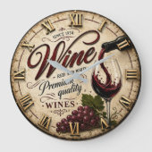 Red and White Wine Rustic Vineyard Kitchen Grote Klok (Voorkant)