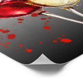 Red and White Wine Splatter Art Poster (Hoek)