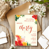 Red and Yellow Cocktail Birthday Party Kaart