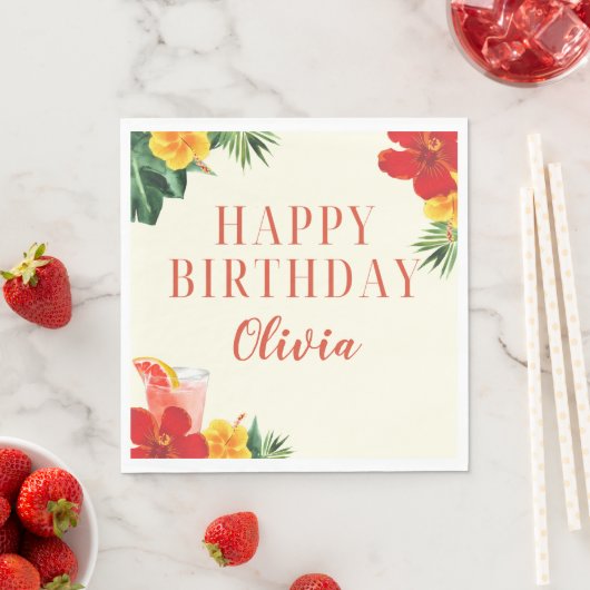 Red and Yellow Cocktail Birthday Party Servet (Insitu)