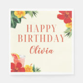 Red and Yellow Cocktail Birthday Party Servet (Voorkant)