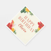 Red and Yellow Cocktail Birthday Party Servet (Hoek)