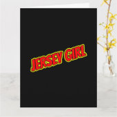 Red and Yellow Comic Jersey Girl Kaart (Gele Bloem)