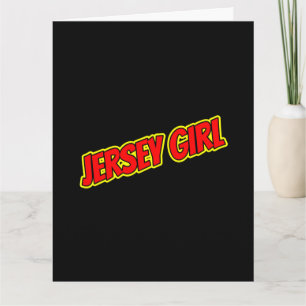 Red and Yellow Comic Jersey Girl Kaart