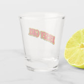 Red and Yellow Comic Jersey Girl Shot Glas (Achterkant)