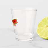 Red and Yellow Comic Jersey Girl Shot Glas (Rechts)