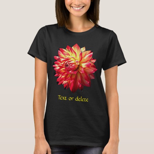 Red And Yellow Dahlia Flower Personalized T-shirt (Voorkant)