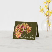 Red and Yellow Daisies Green Background Bedankt Kaart (Gele Bloem)